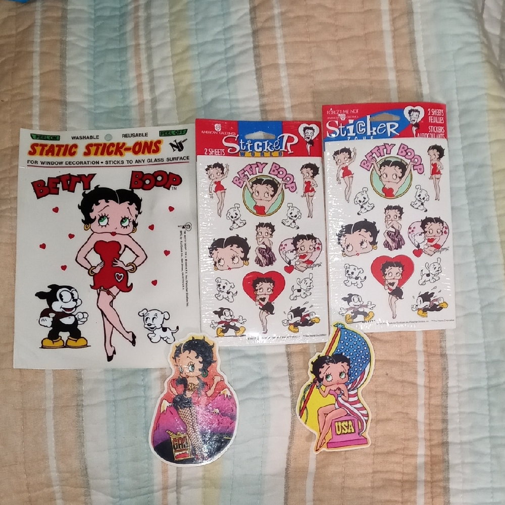 Vintage 1990s Betty Boop Sticker Bundle Lot - NOS